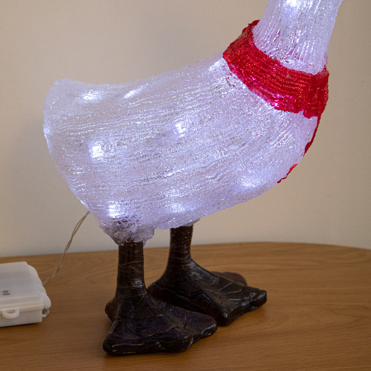 39cm Light Up Christmas Goose Decoration with 30 White LEDs