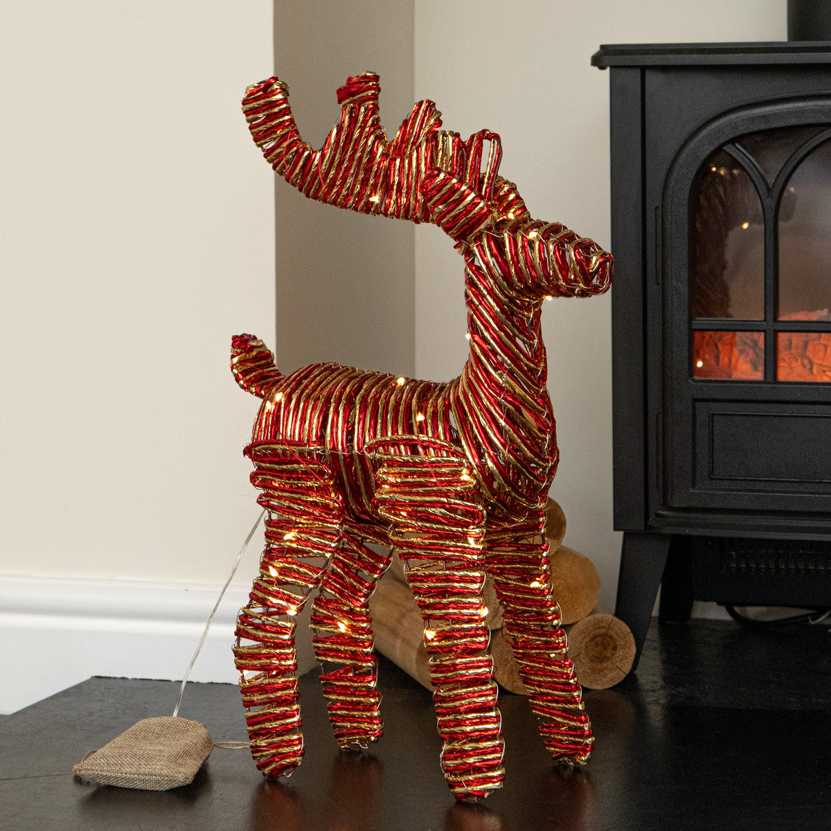 40cm Light Up Christmas Reindeer with 50 Warm White LEDs