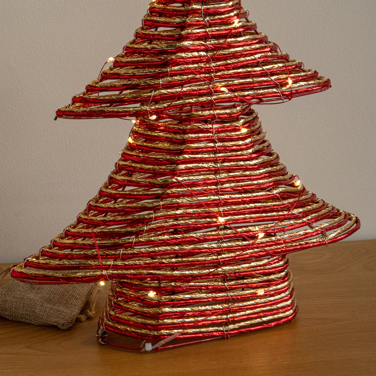 40cm Light Up Braid Christmas Tree with Warm White LEDs