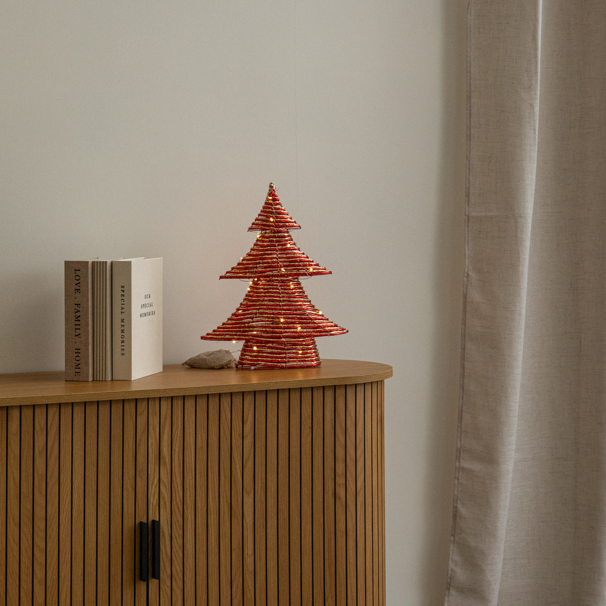 40cm Light Up Braid Christmas Tree with Warm White LEDs