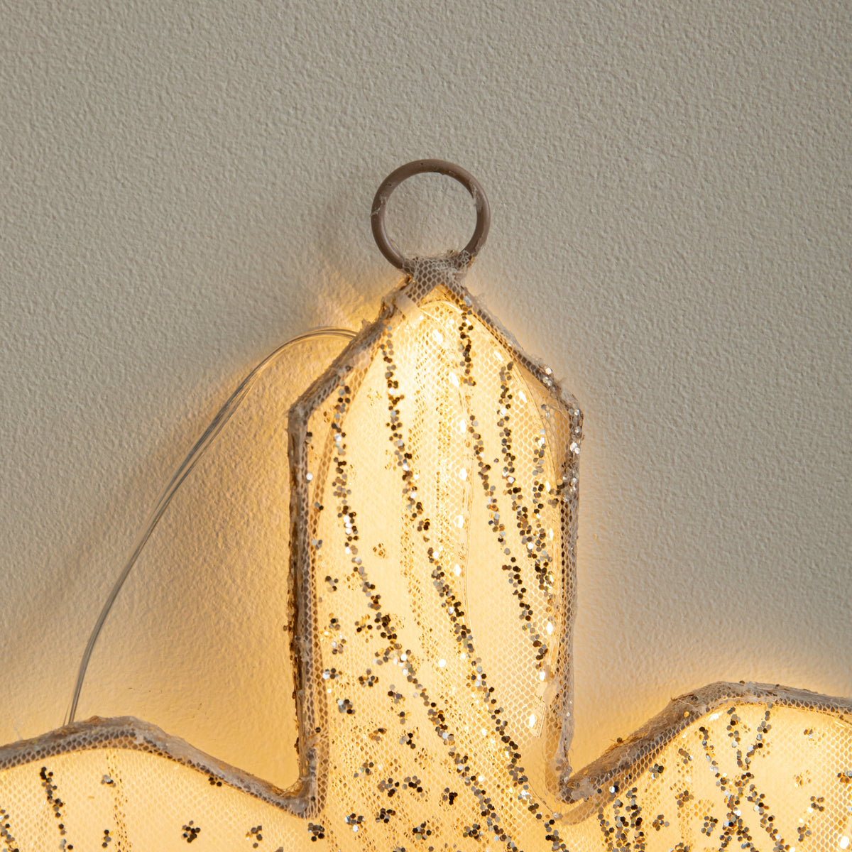 60cm Gold Light up Snowflake Christmas Decoration with Warm White LEDs