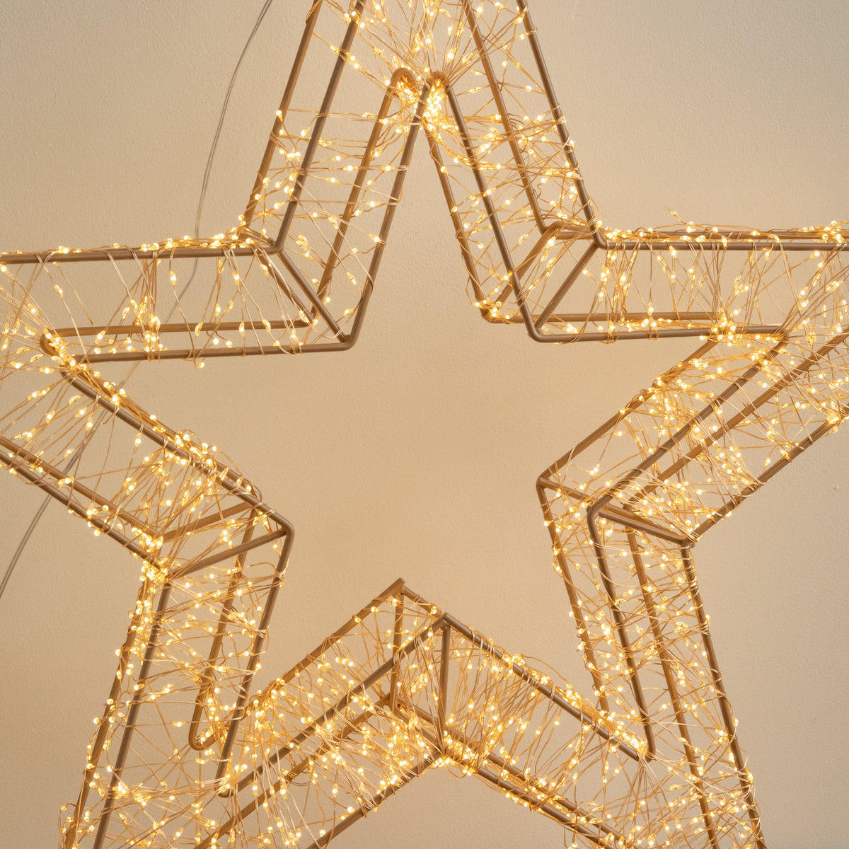 58cm Light up Gold Galaxy Star Christmas Decoration with Warm White LEDs