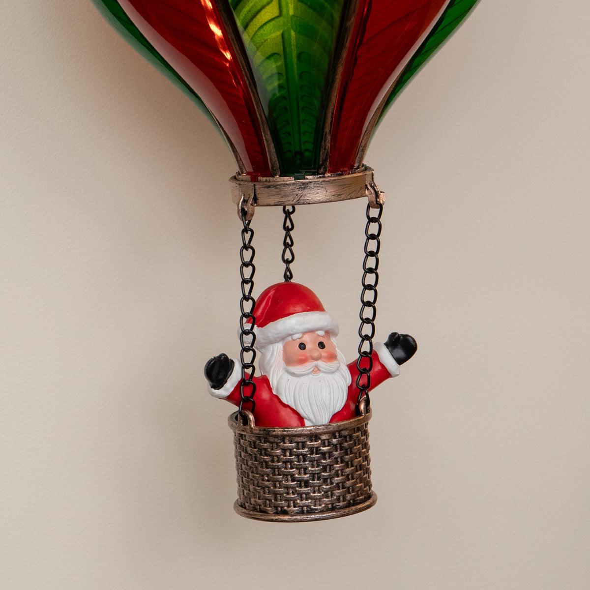 62cm Santa Light Up Hot Air Balloon Hanging Christmas Decoration