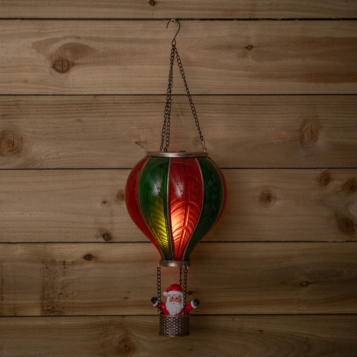 62cm Santa Light Up Hot Air Balloon Hanging Christmas Decoration