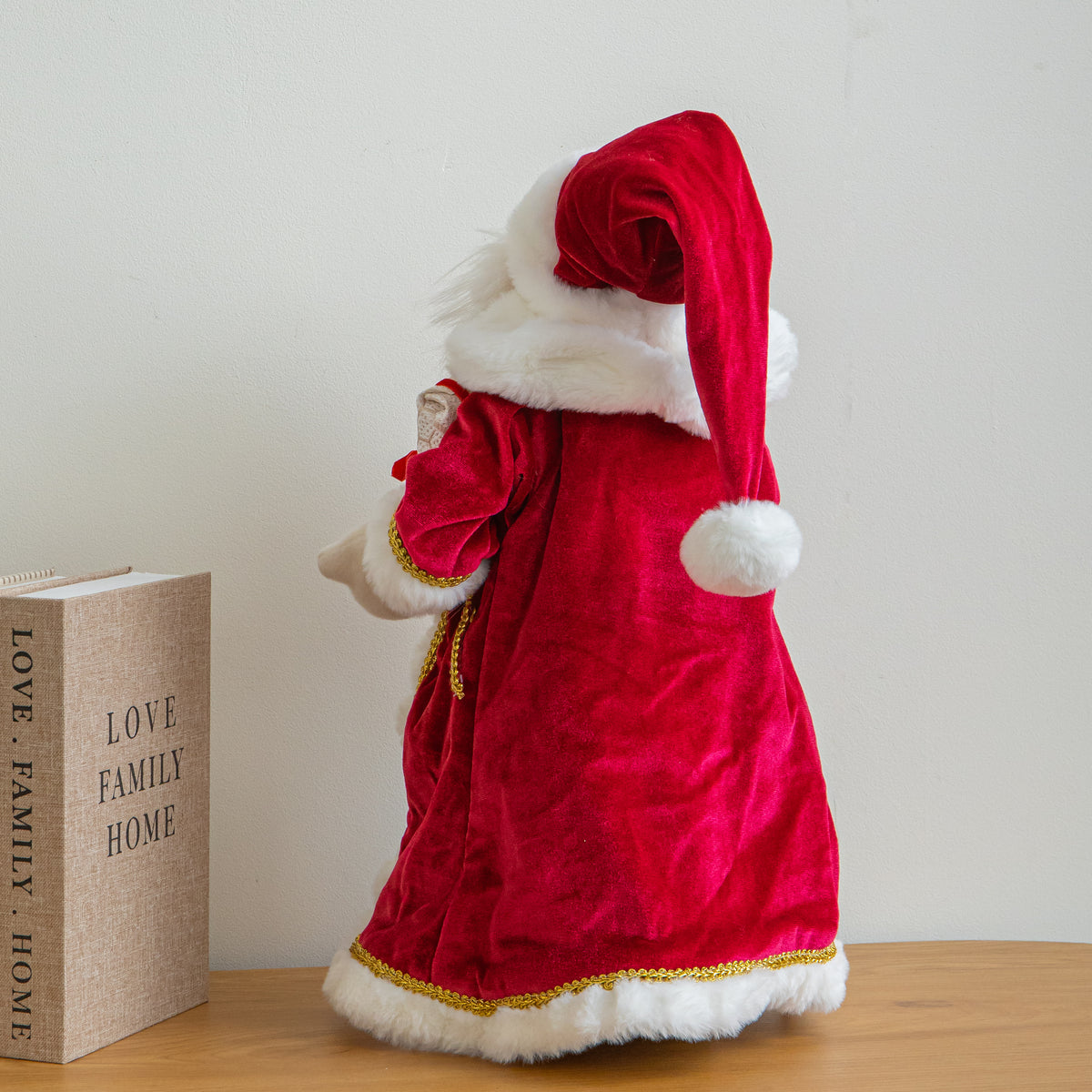 45cm Ruby Regal Standing Santa Christmas Decoration