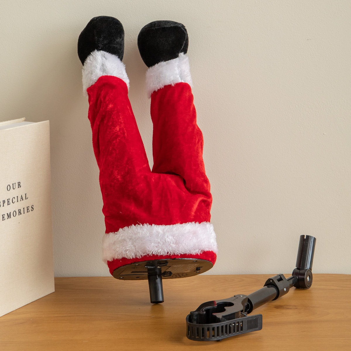 38cm Santa's Stuck Animated Christmas Tree Decoration