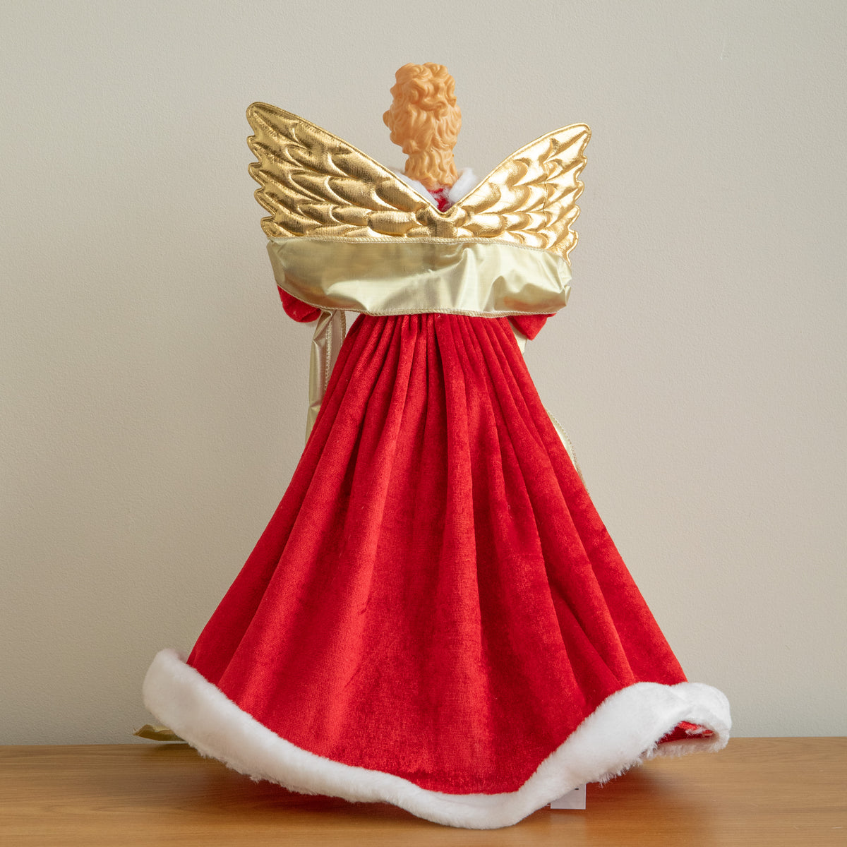 45cm Traditional Christmas Angel Tree Topper Decoration in Red
