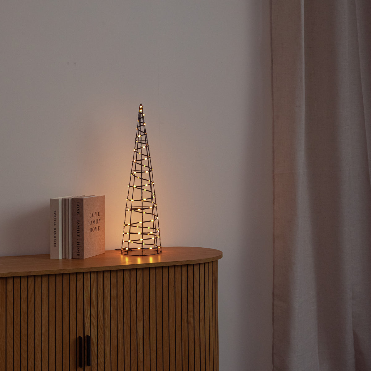 60cm Light up Black Christmas Cone with Remote Control & RGB LEDs