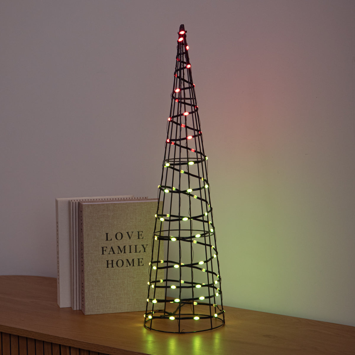 60cm Light up Black Christmas Cone with Remote Control & RGB LEDs
