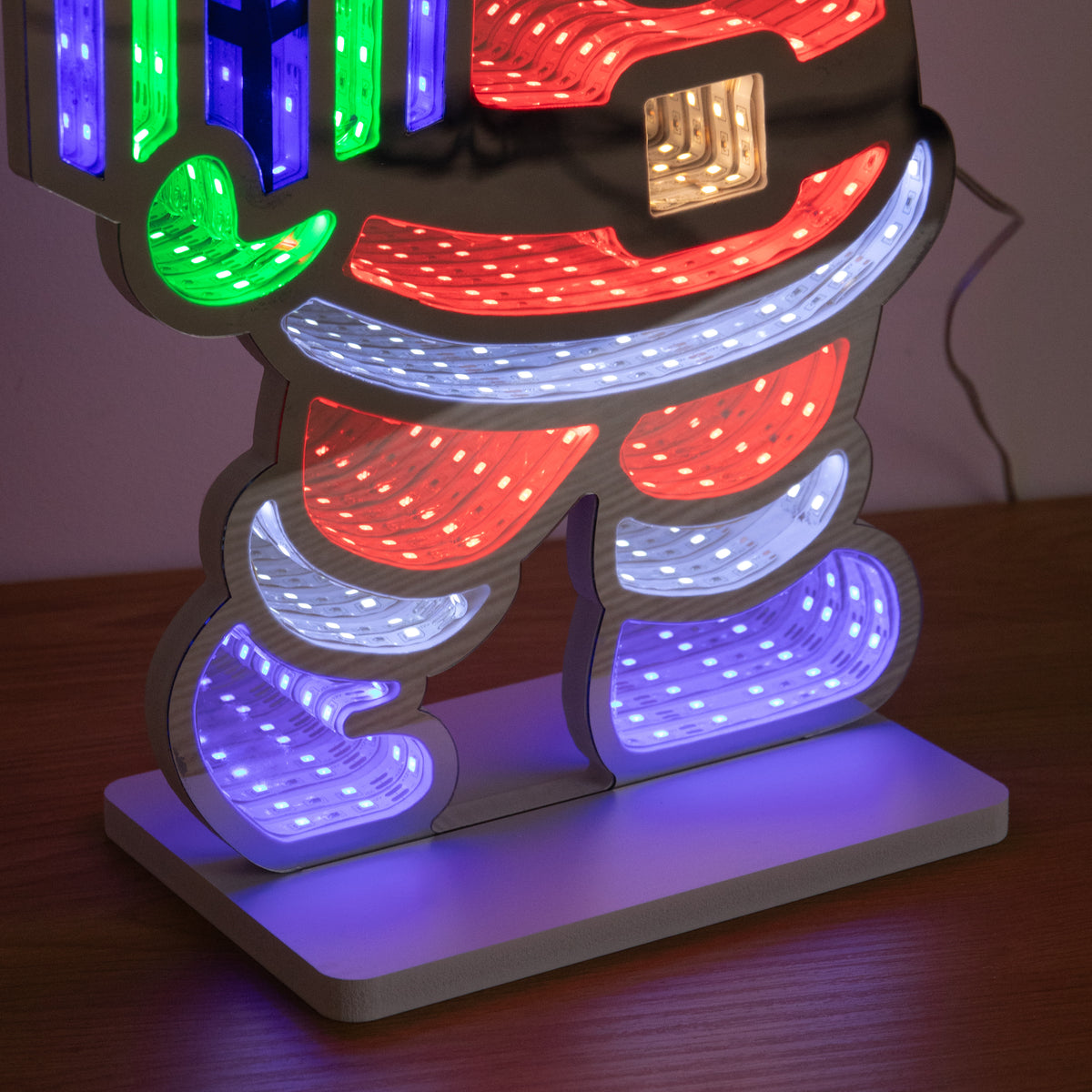 40cm Santa Infinity Mirror Light Christmas Decoration with LEDs