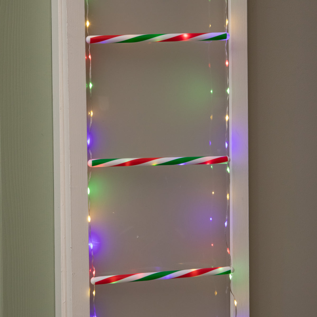 1.92m Light up Santa Climbing Ladder Christmas Decoration with Multi-Coloured LEDs