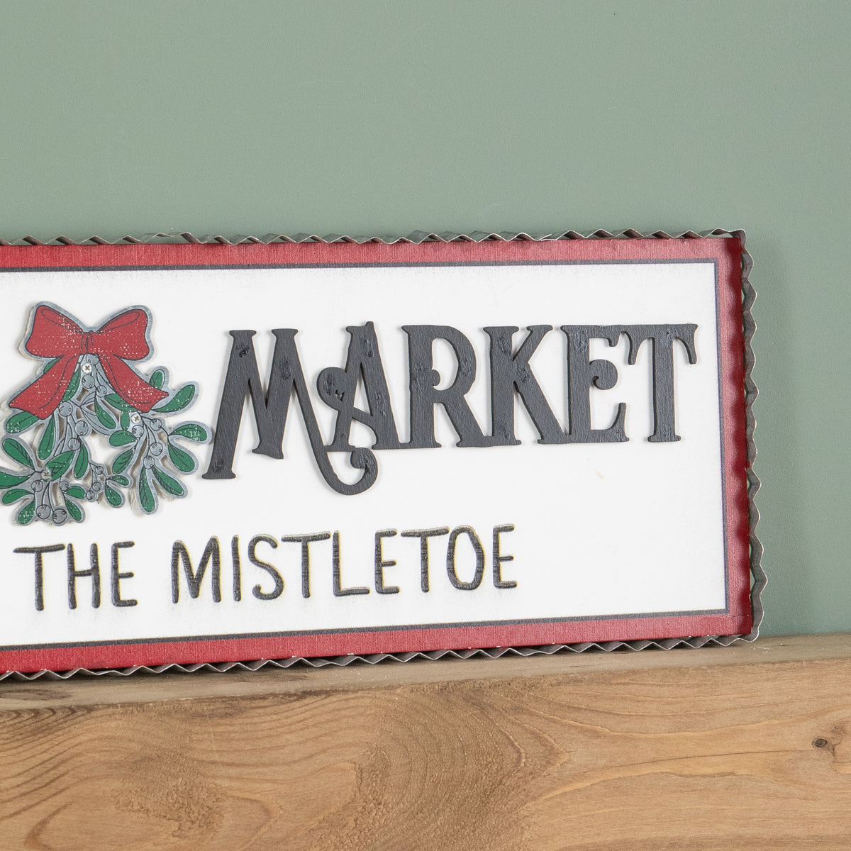 82cm Black and White Wooden Christmas Market Hanging Sign