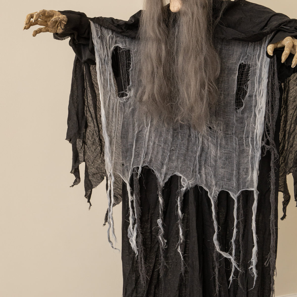 1.84m Animated Cackling Halloween Witch with Green LED Eyes