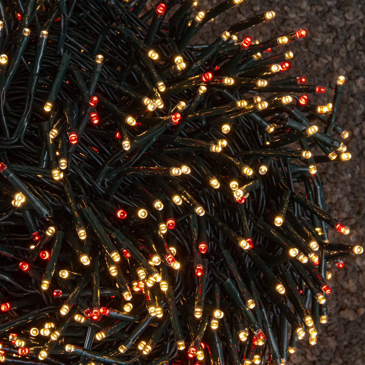 12.4m 960 LED ClusterBrights Christmas String Lights in Red & Warm White