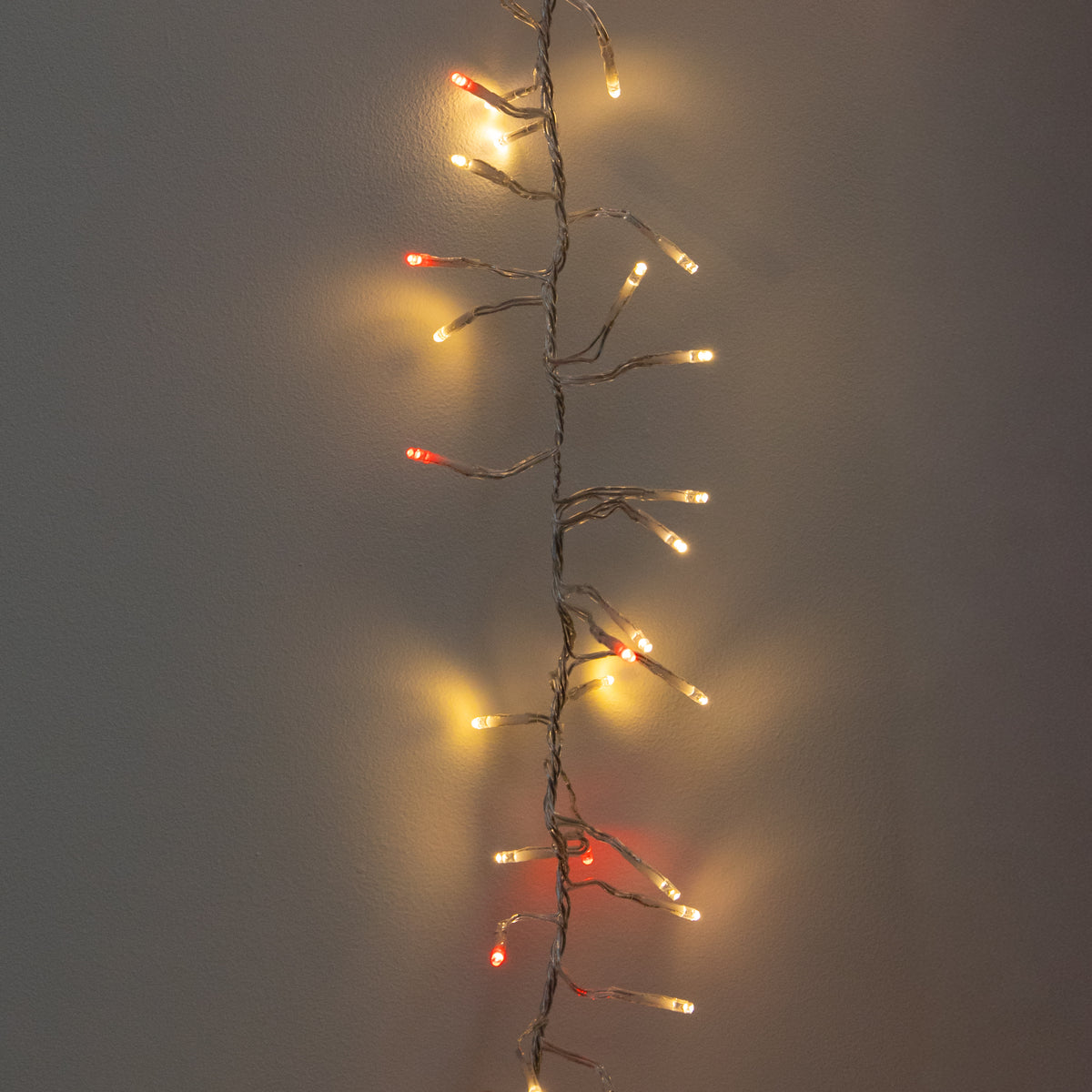 9.3m 720 LED ClusterBrights Christmas String Lights in Red & Warm White on Clear Cable