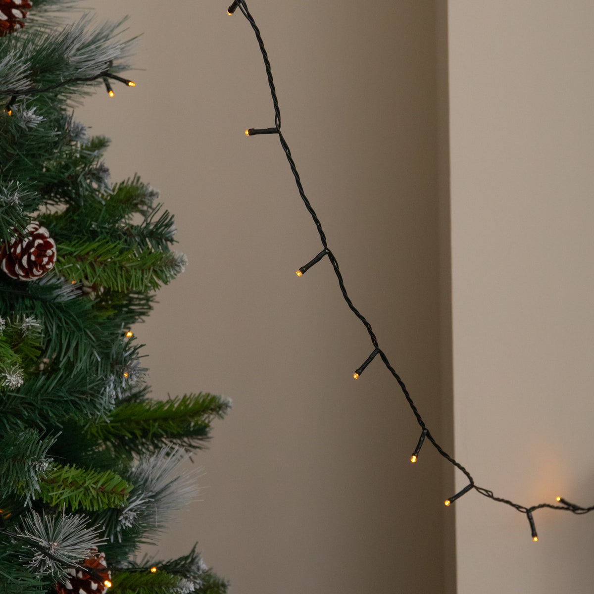 20m 200 LED Multi-Action Christmas String Lights in Antique White