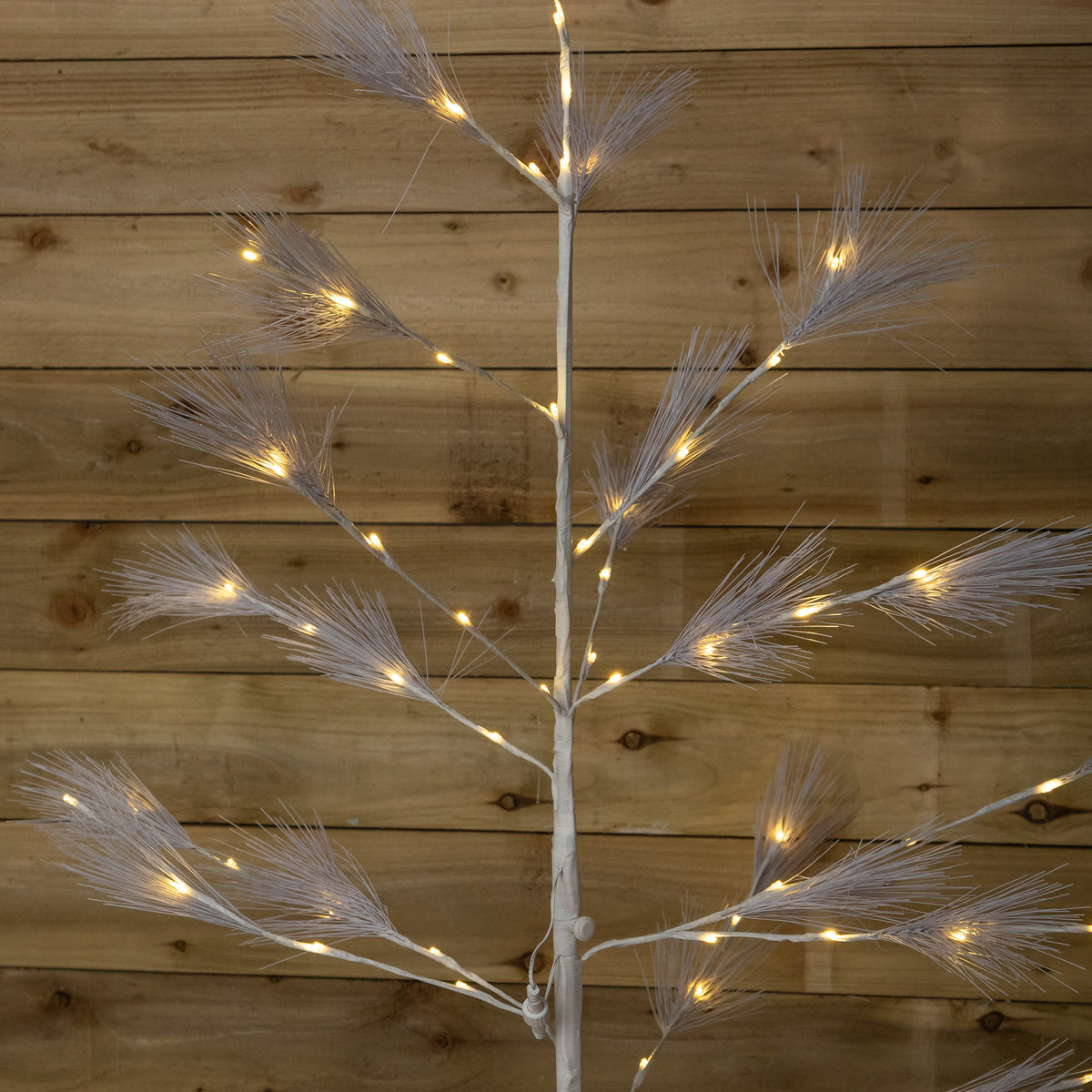 5ft (1.5m) Light Up Feather Pine Christmas Tree with Warm White LEDs