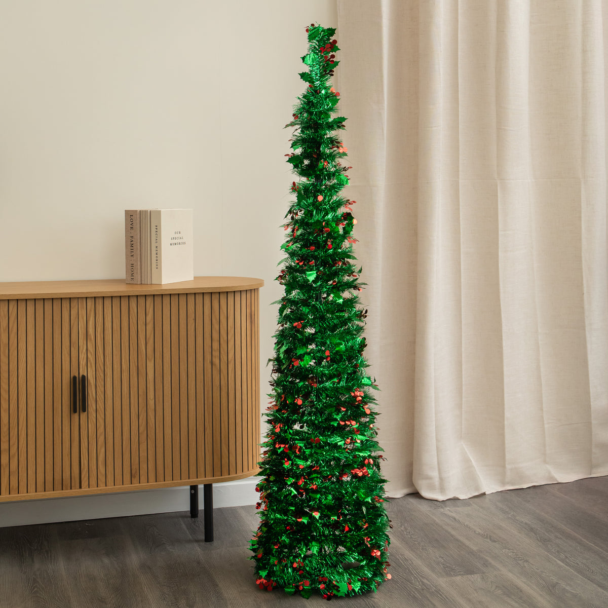 1.5m (5ft) Pop up Tinsel Christmas Tree with Stand