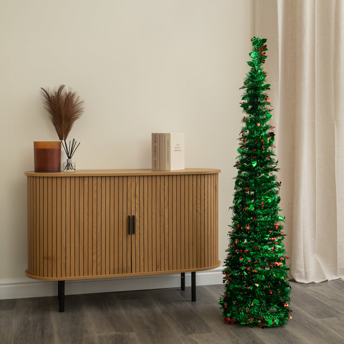 1.5m (5ft) Pop up Tinsel Christmas Tree with Stand