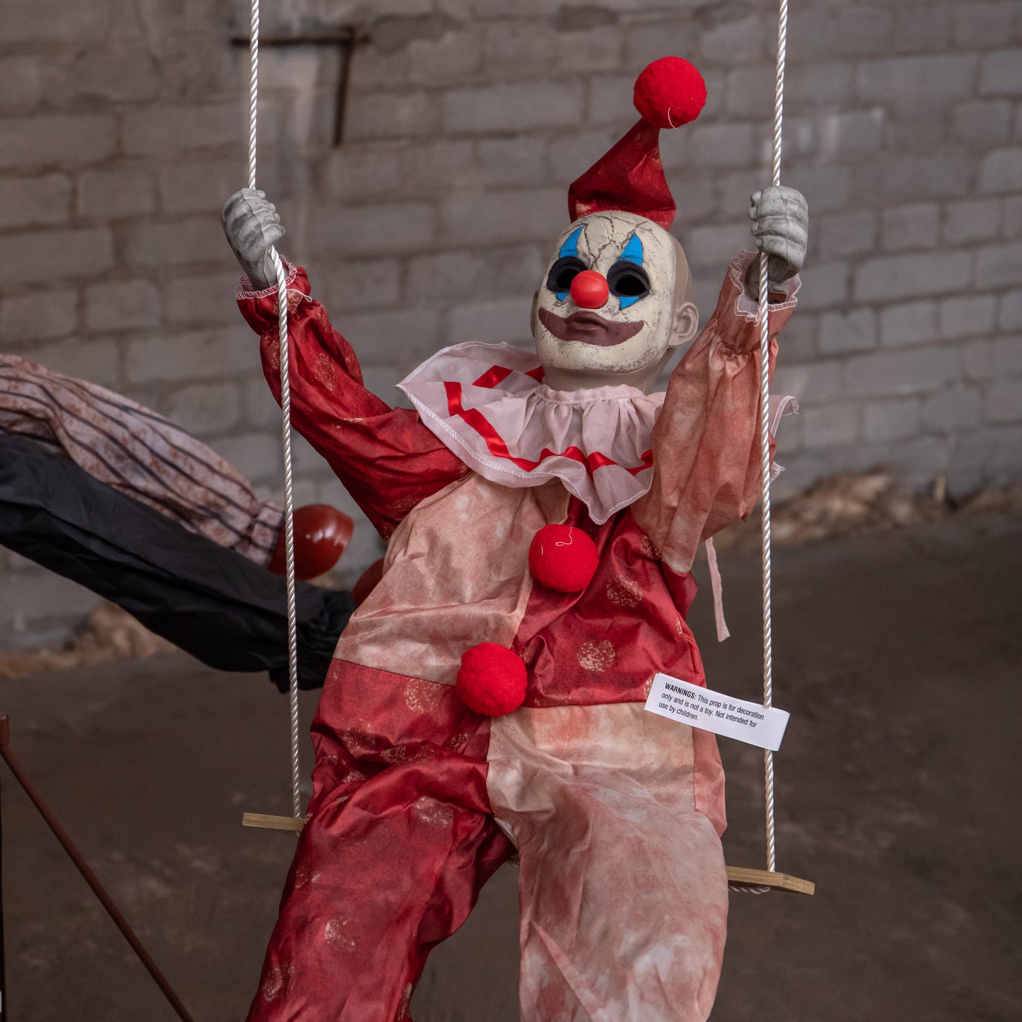 6ft Tall Clown Go-Round Animated Halloween Prop Decoration