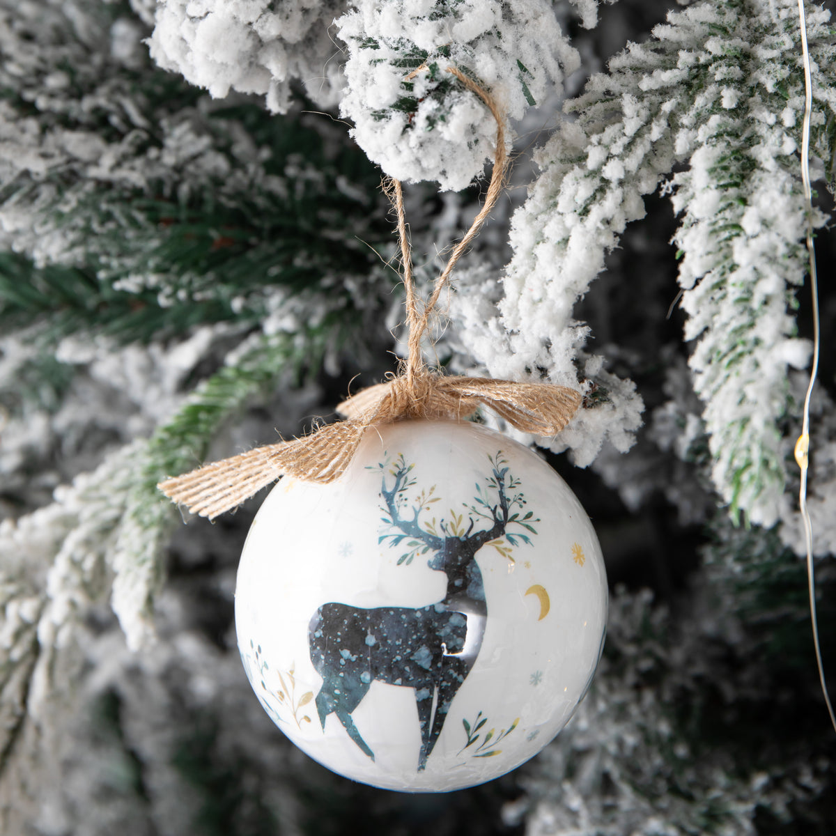 Set of 14 Traditional Vintage Christmas Stags Tree Baubles