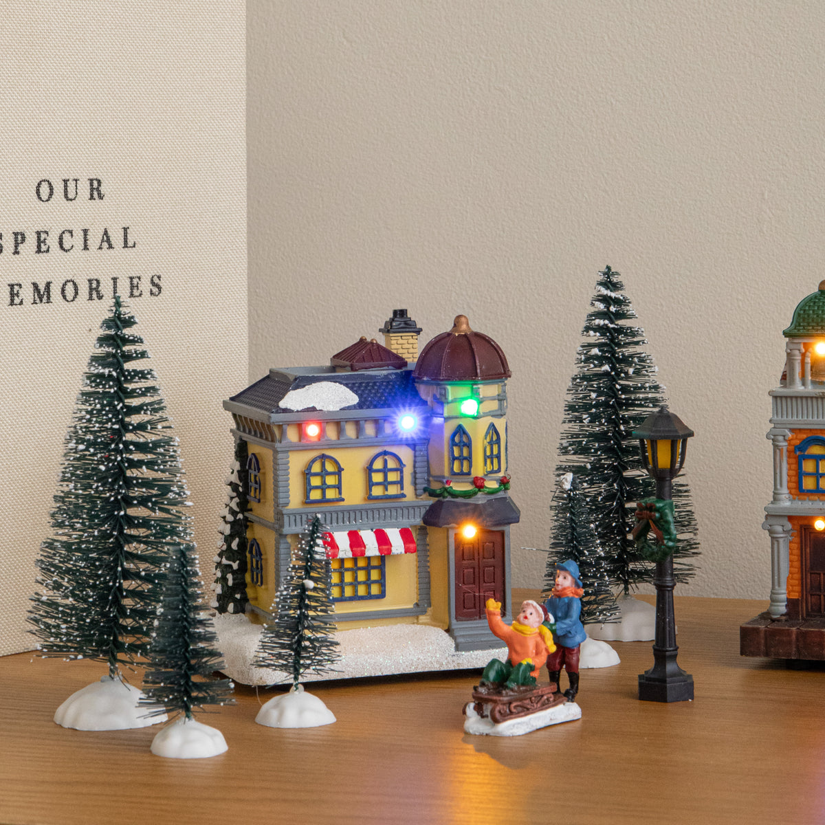 17 Piece Light Up Musical Christmas Avenue Village Scene