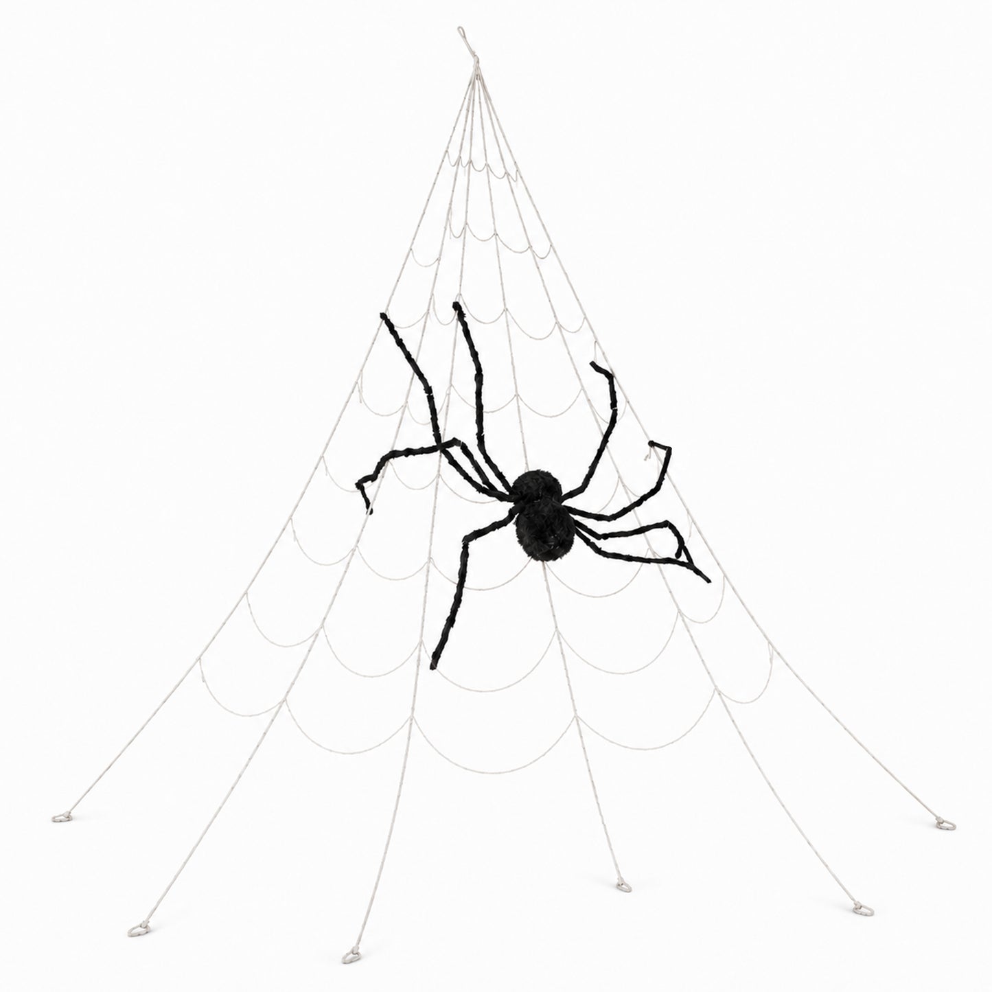 5m Outdoor Mega Spider Web with Black Spider Halloween Decoration