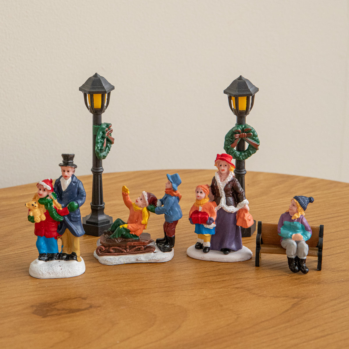 17 Piece Light Up Musical Christmas Avenue Village Scene