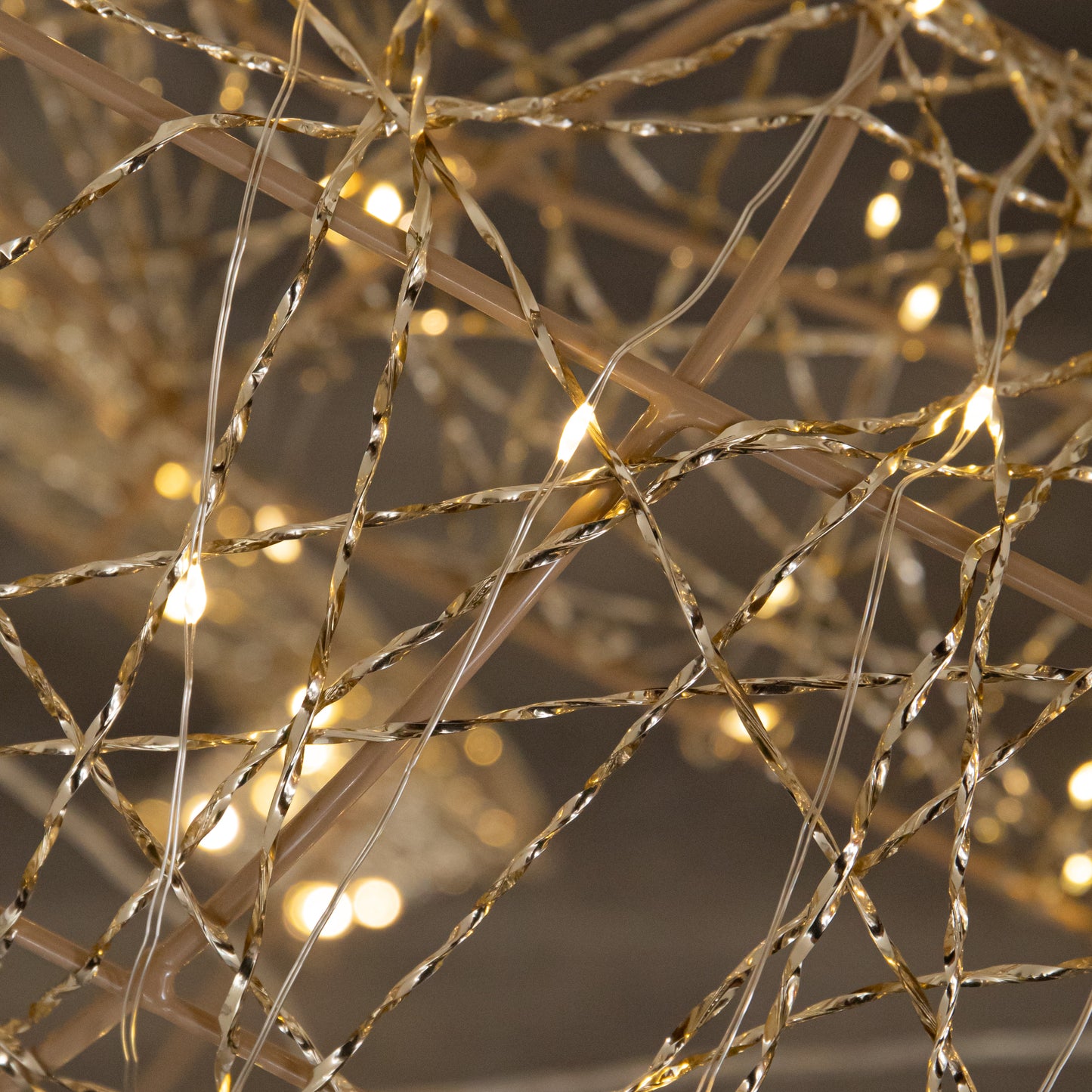 1.3m Light up Gold Twist Christmas Standing Reindeer with 300 Warm White LEDs
