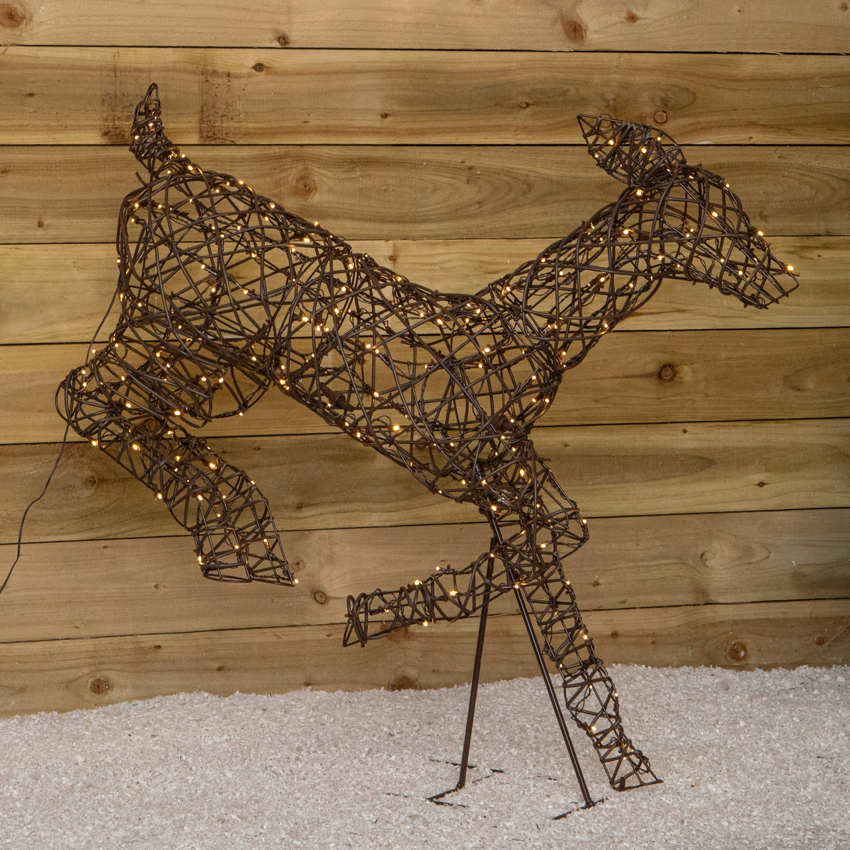 1m Light Up Prancing Doe Christmas Reindeer with 220 Warm White LEDs & Timer