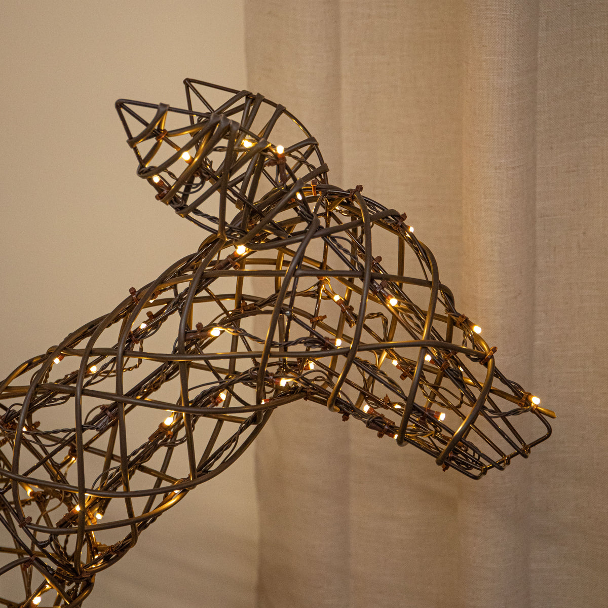 1m Light Up Prancing Doe Christmas Reindeer with 220 Warm White LEDs & Timer