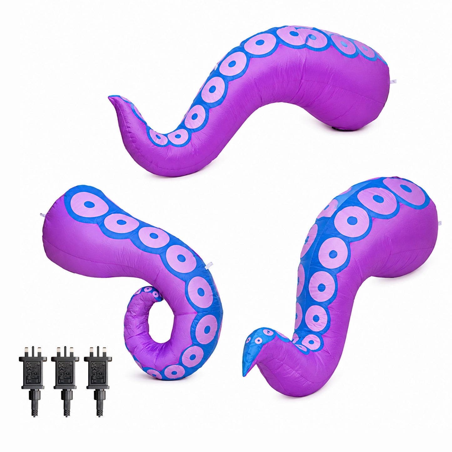 Set of 3 Light up Large Inflatable Octopus Tentacles Halloween Decoration with LEDs