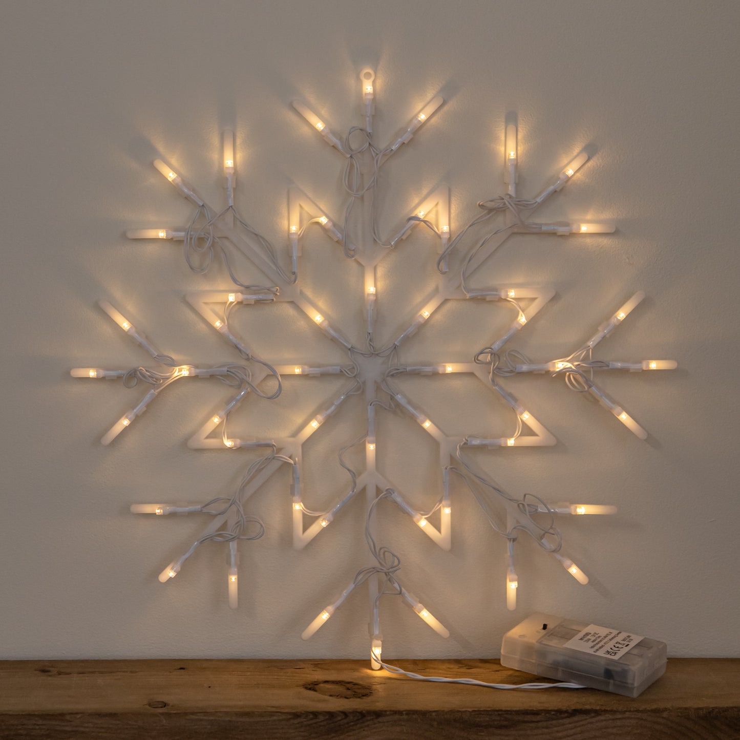 34cm Battery Operated Light up Christmas Snowflake with Warm White LEDs