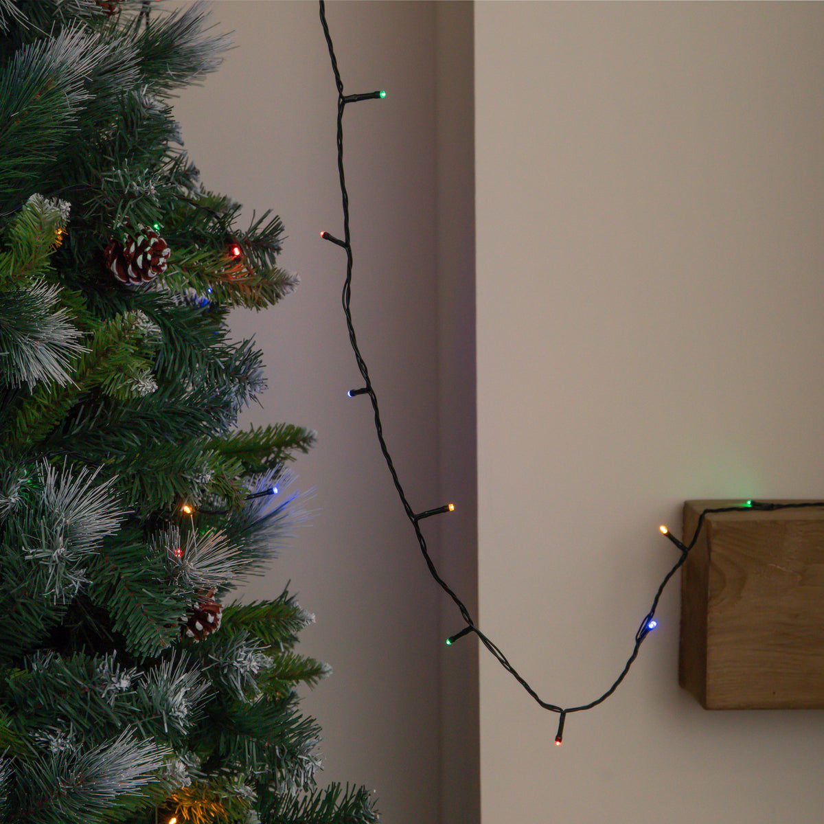 100m 1000 LED Multi-Action Christmas String Lights in Multi-Coloured