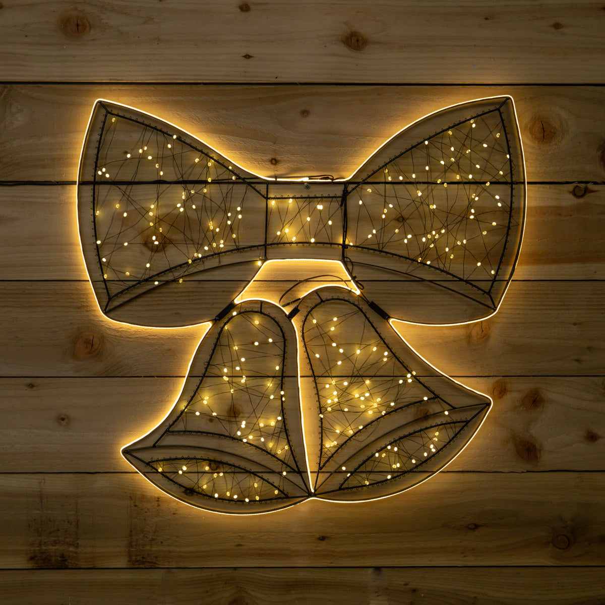 67cm Light up Halo Bow & Bows Christmas Decoration with Warm White LEDs