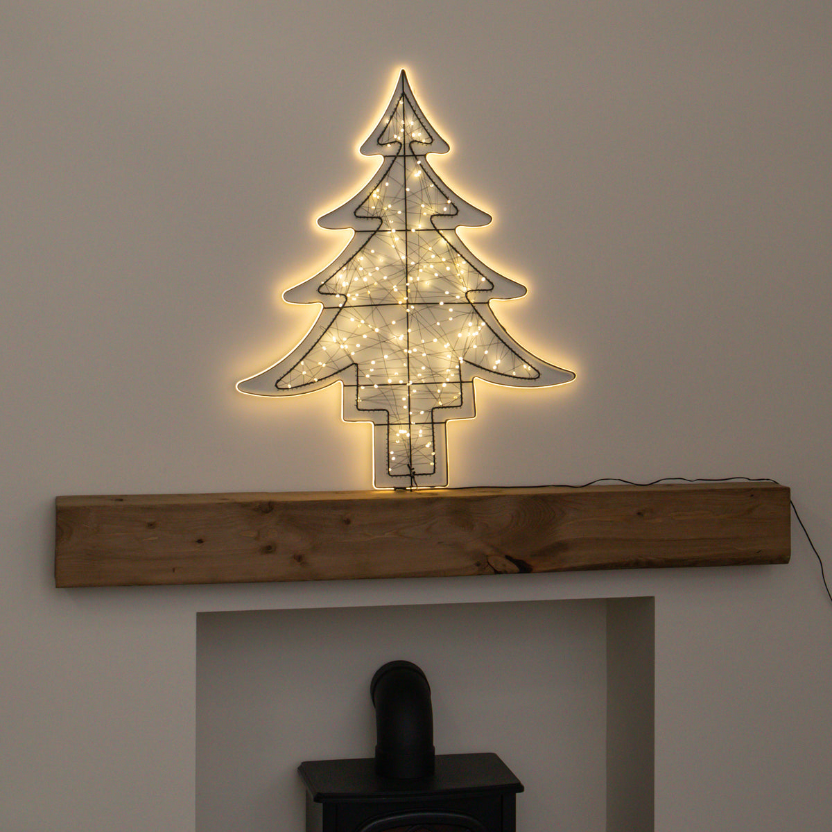 80cm Light up Halo Christmas Tree Decoration with Warm White LEDs