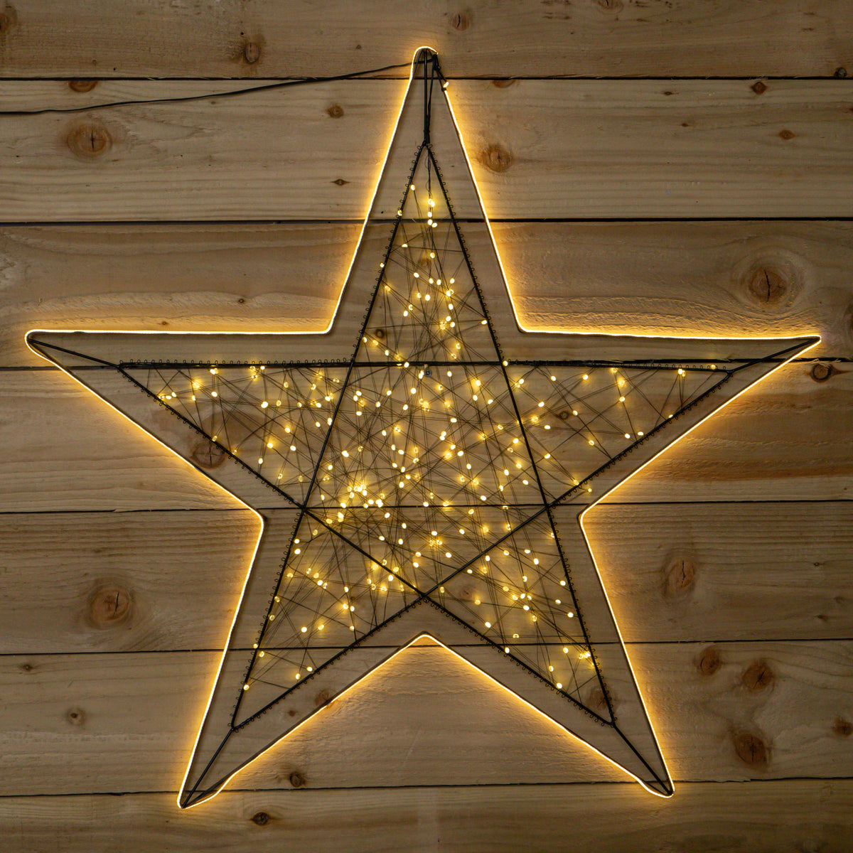 80cm Light up Halo Christmas Star Decoration with Warm White LEDs
