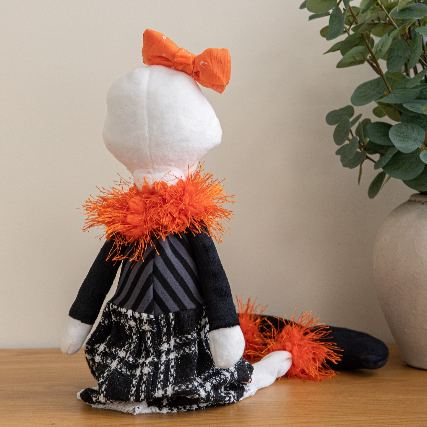 55cm Mrs Bones Seated Halloween Decoration with Dangly Legs