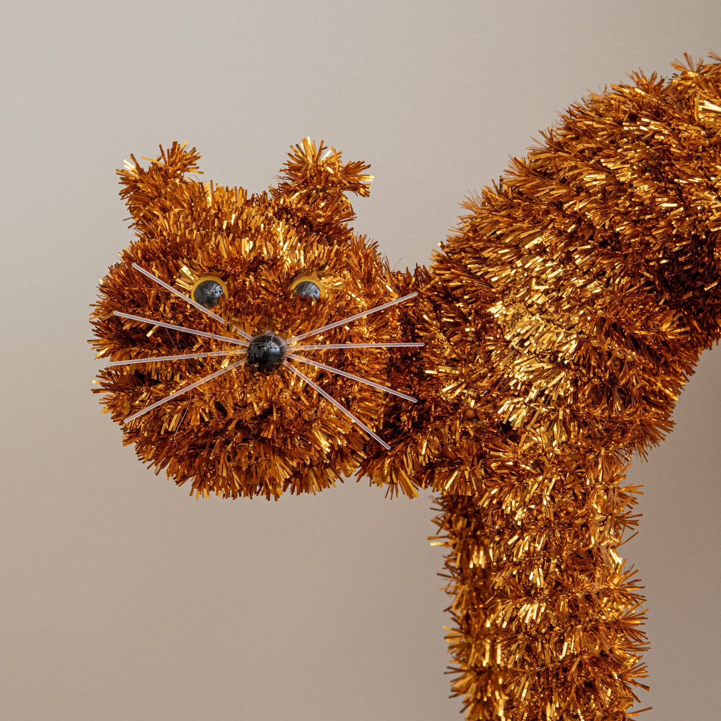 42cm Standing Scaredy Cat Halloween Decoration in Orange
