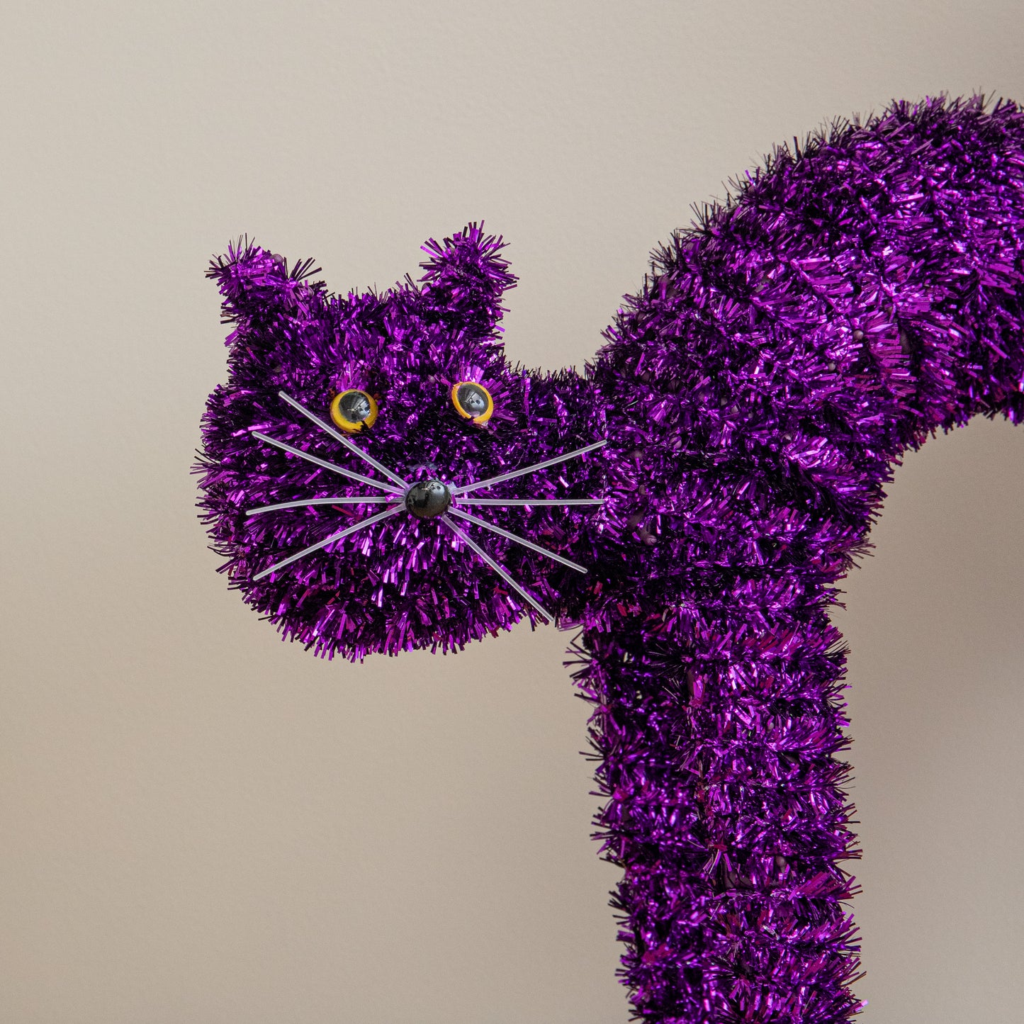 42cm Standing Scaredy Cat Halloween Decoration in Purple