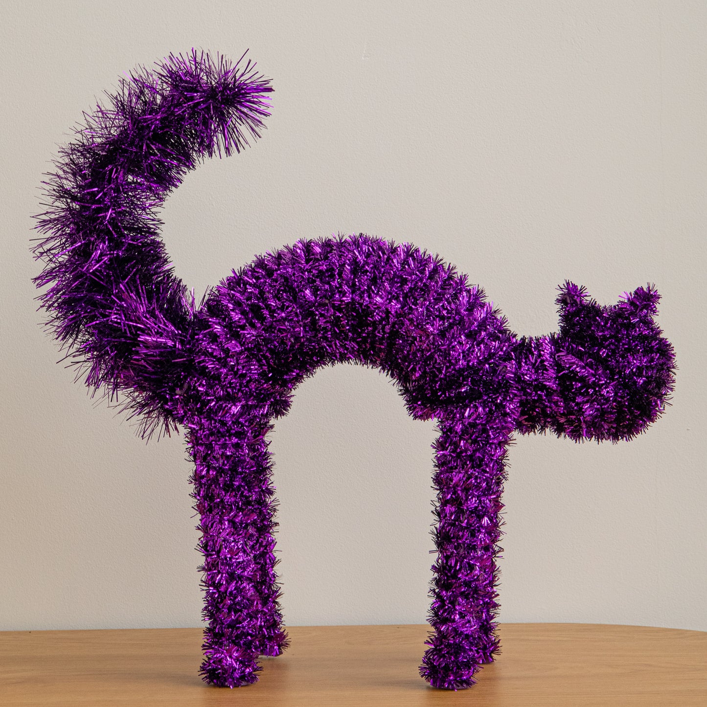 42cm Standing Scaredy Cat Halloween Decoration in Purple