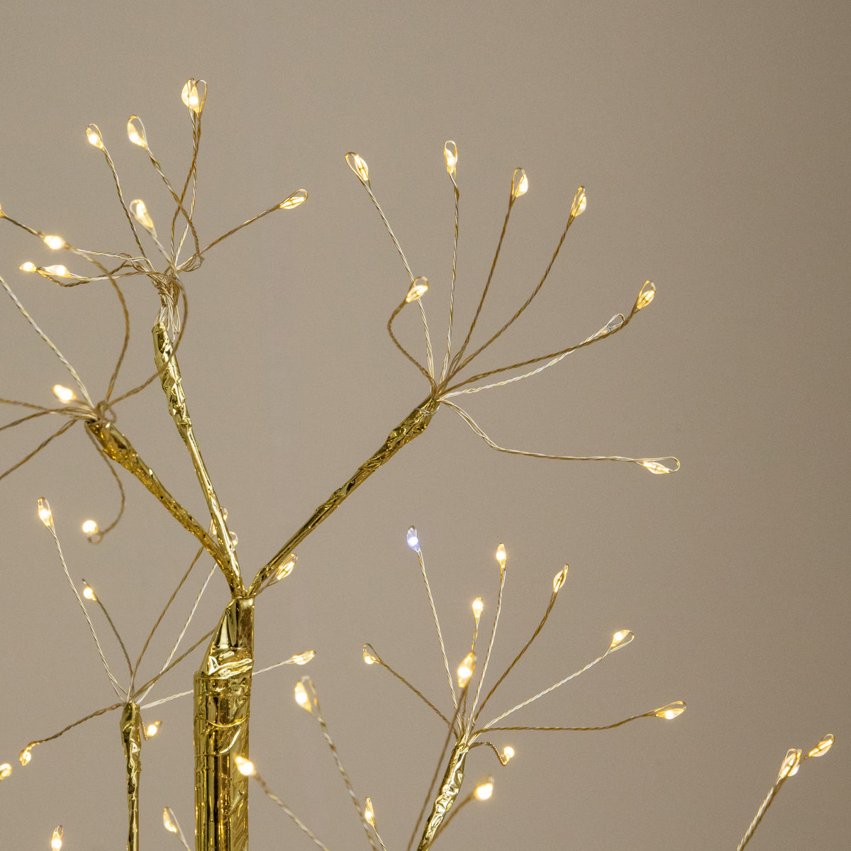 1.5m Golden Twinkling Christmas Twig Tree with 725 Warm White LEDs
