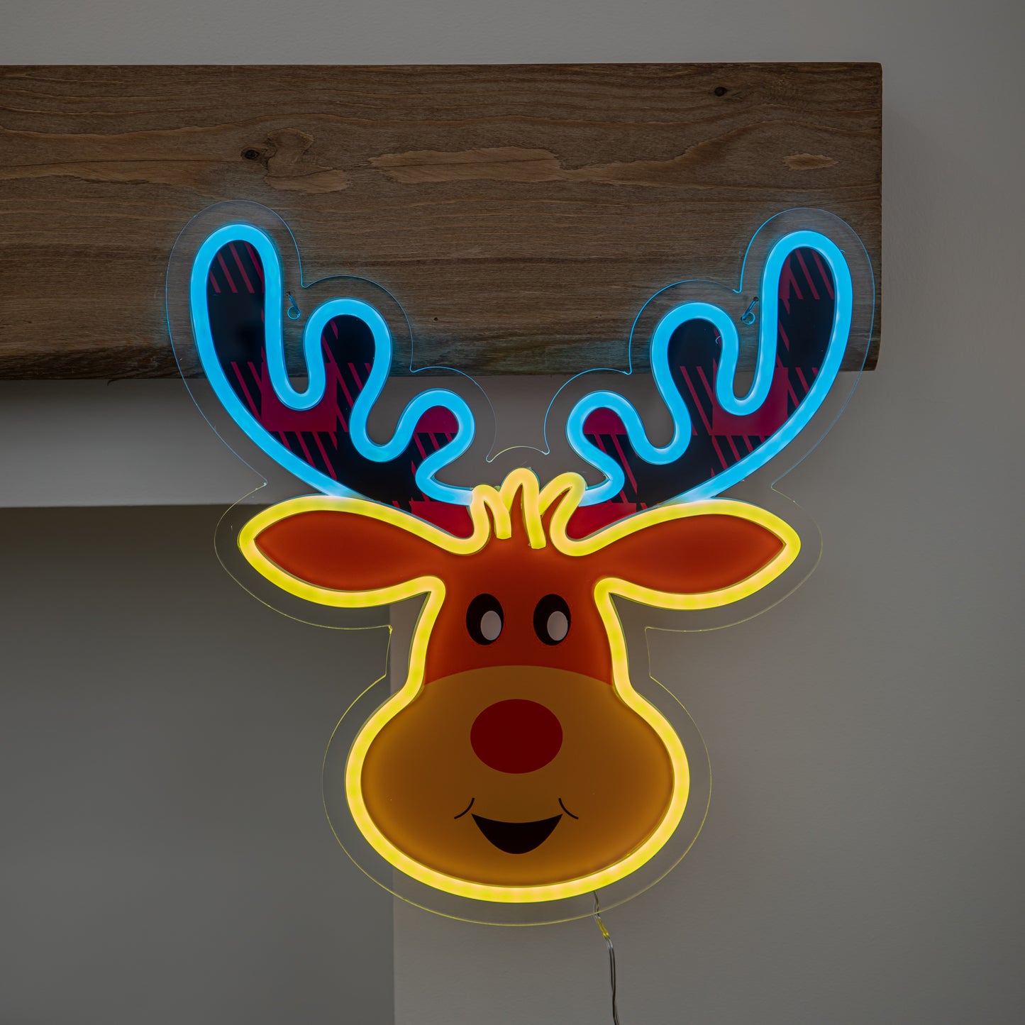 35cm Light Up Rudy Reindeer Christmas Decoration USB LED Neon Sign