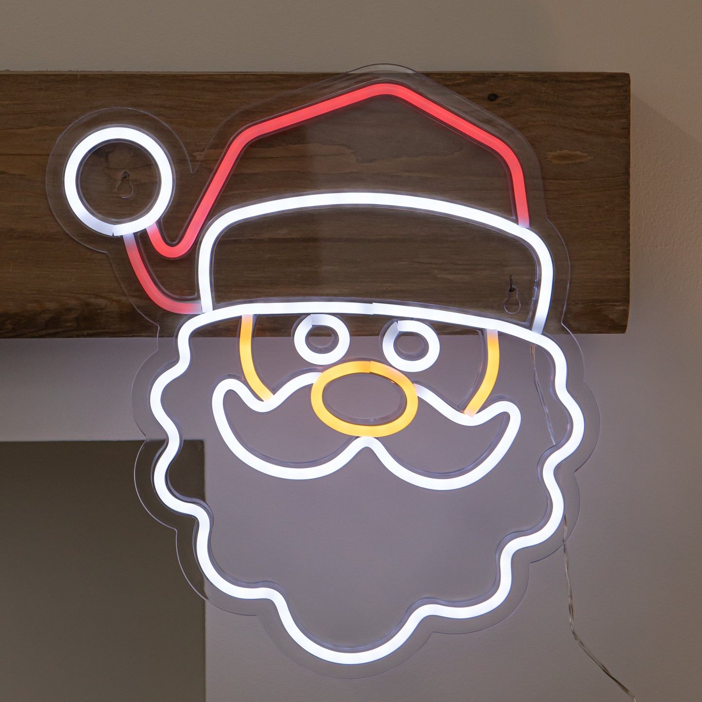 35cm Santa Neon-Style Light Up Christmas Decoration with USB Power Cable