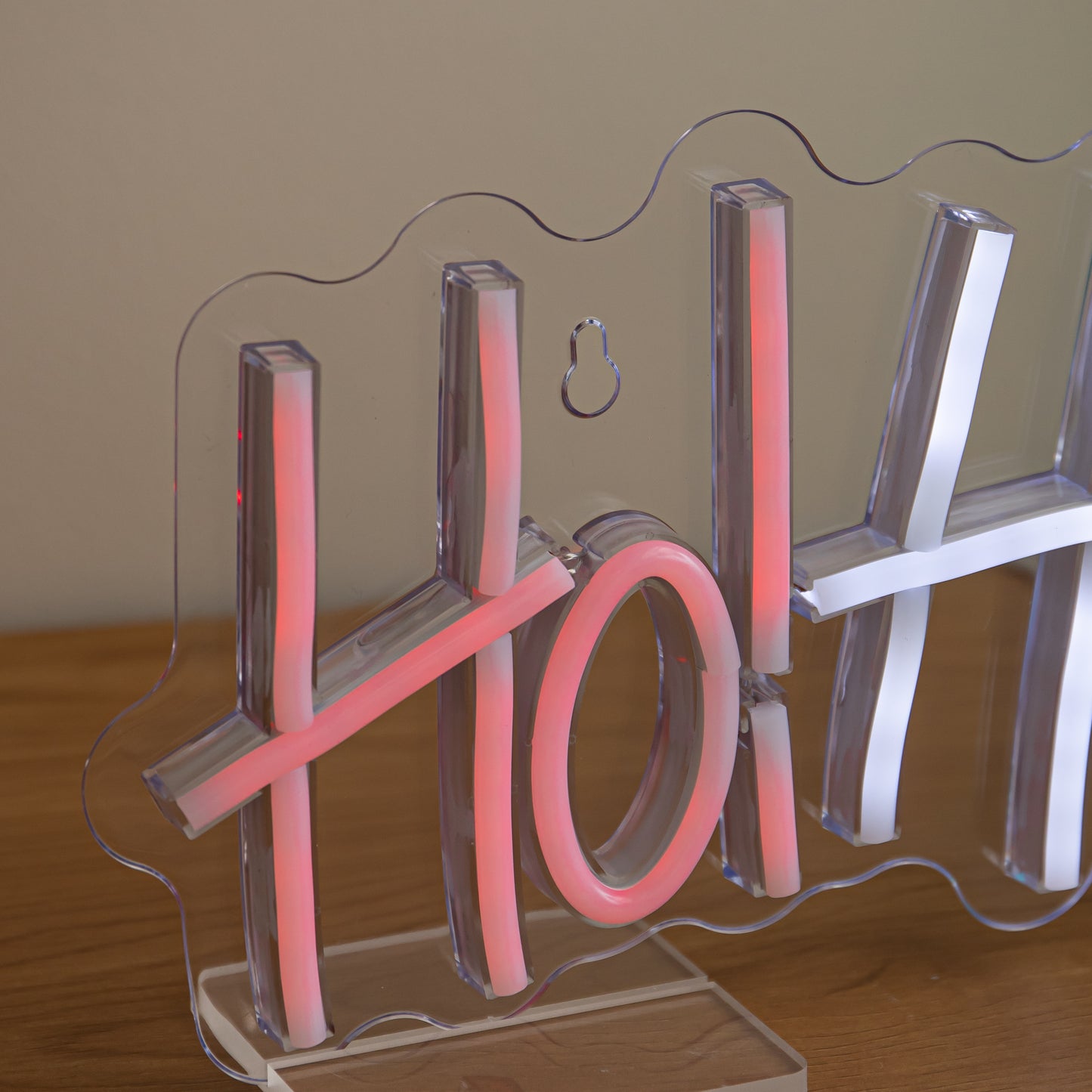 40cm Ho Ho Ho Neon-Style Light Up Christmas Decoration with Santa Hat