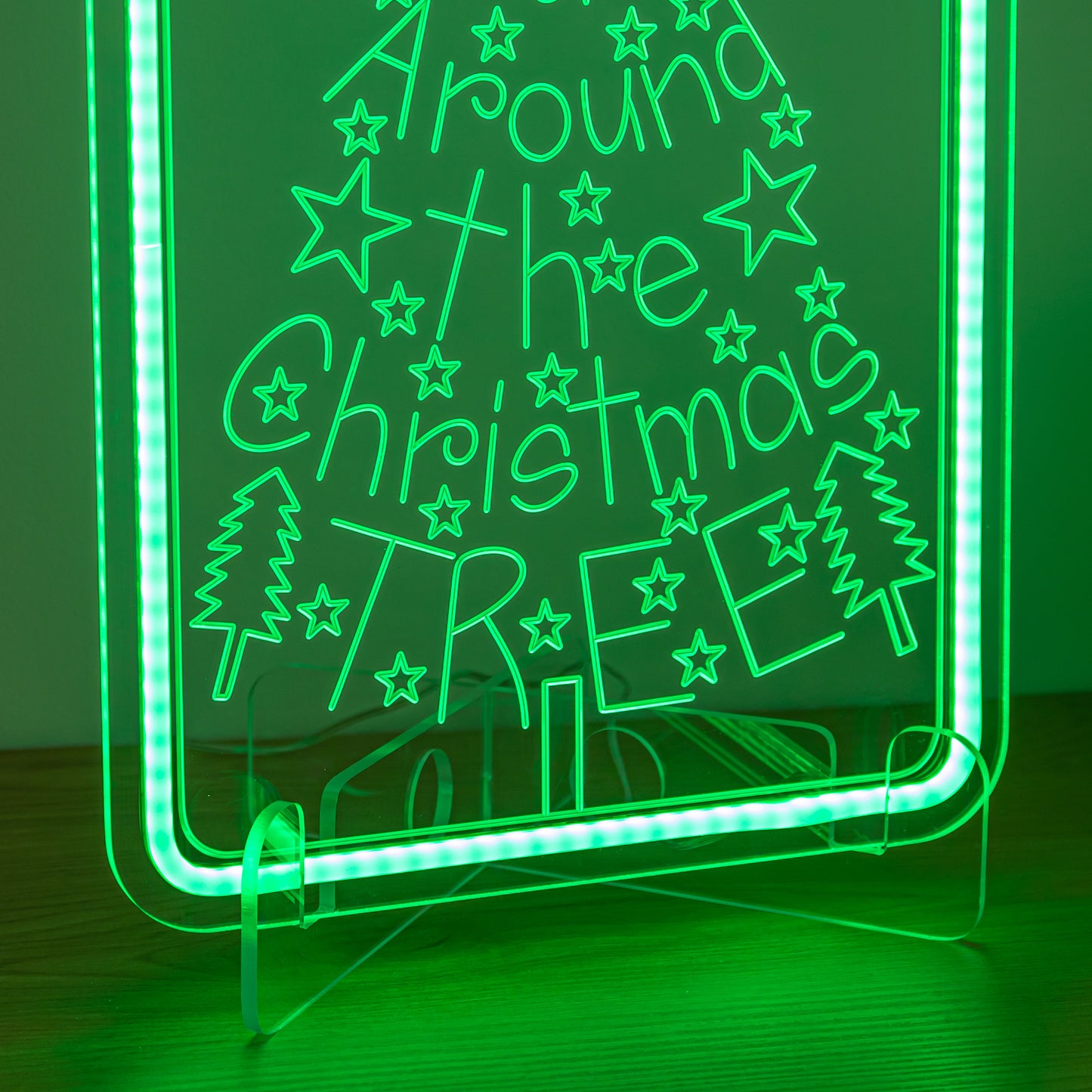 40cm USB Powered Green Neon Rockin' Around the Christmas Tree LED Sign