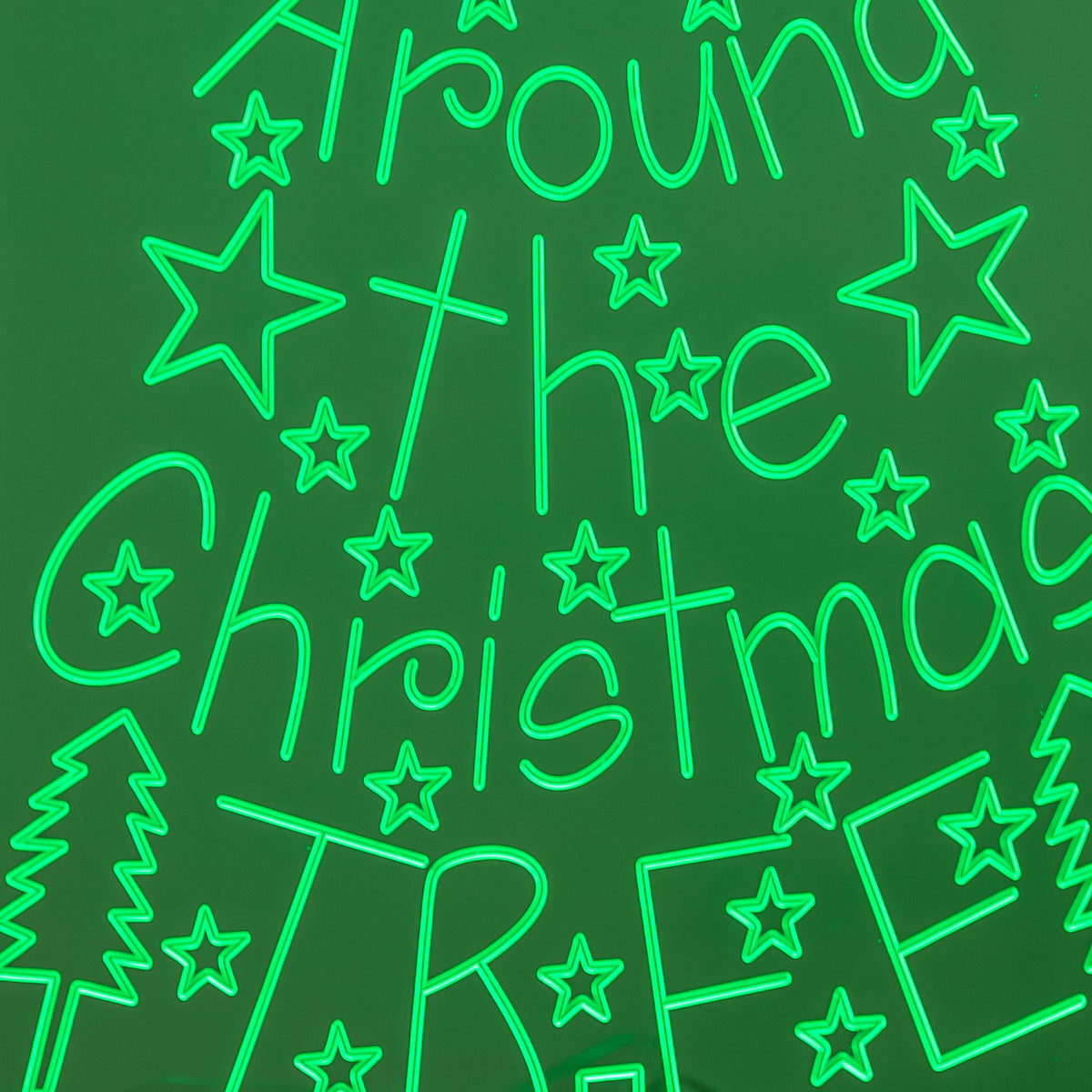 40cm USB Powered Green Neon Rockin' Around the Christmas Tree LED Sign