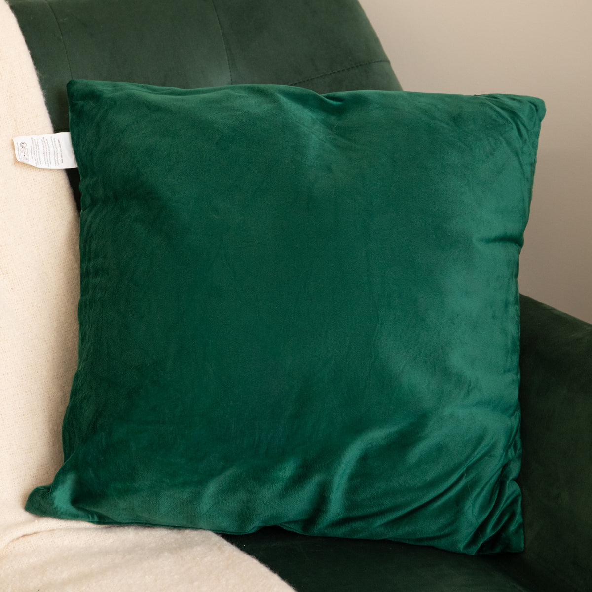 44cm Emerald Green & Gold Reindeer Decorative Christmas Cushion