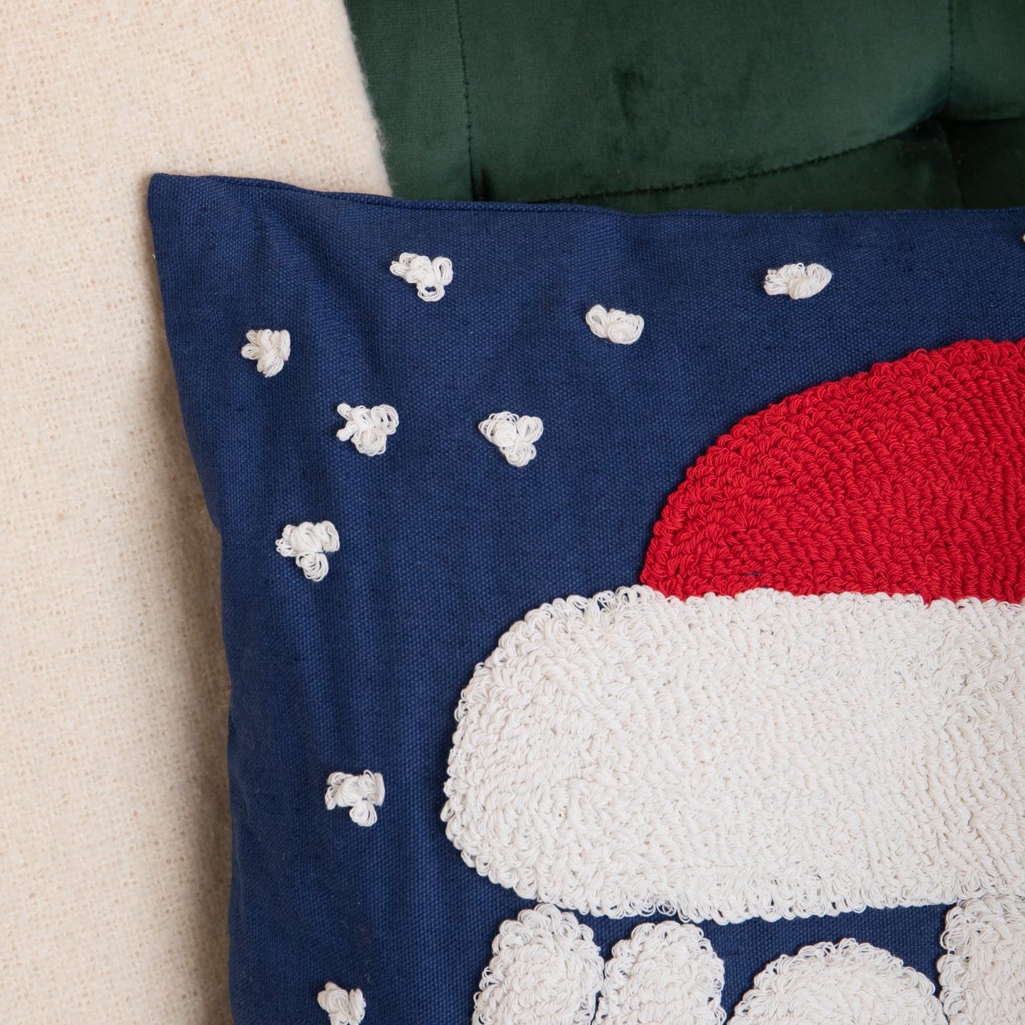 44cm Dark Blue Ho Ho Ho Santa Hat Soft Christmas Decorative Cushion