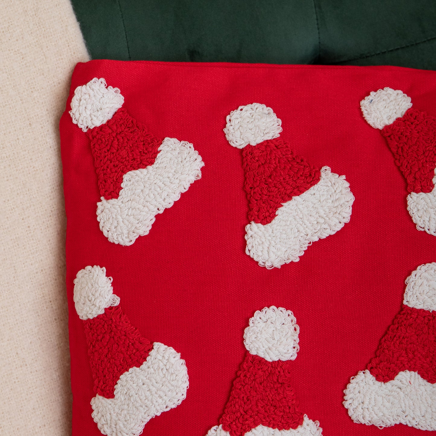 43cm Soft Red Santa Hat Christmas Cushion Decoration